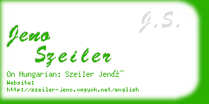 jeno szeiler business card